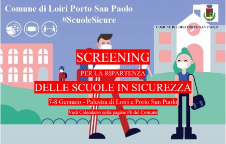 RIPARTENZA DELLE SCUOLE IN SICUREZZA. TAMPONI ANTIGIENICI PER GLI ALLUNI DELLE SCUOLE E PER IL PERSONALE SCOLASTICO DURANTE LE GIORNATE DEL 7 E 8 GENNAIO 2022..